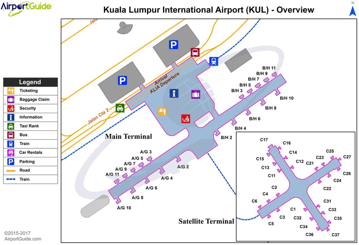 kuala lumpur ayewopò entènasyonal tèminal nan kat jeyografik