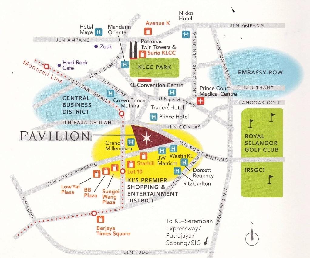 kat jeyografik pavilion sant komèsyal kuala lumpur